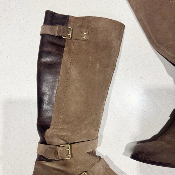 UGG Australia Cydnee Tall Riding Boots Womens 8.5 US Brown Suede Leather - Picture 4 of 10